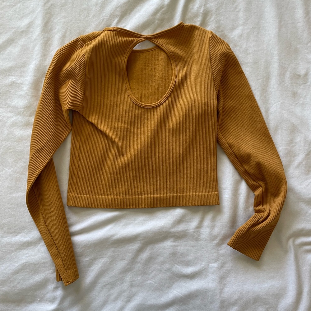 Aura long sleeve ribbed cropped top